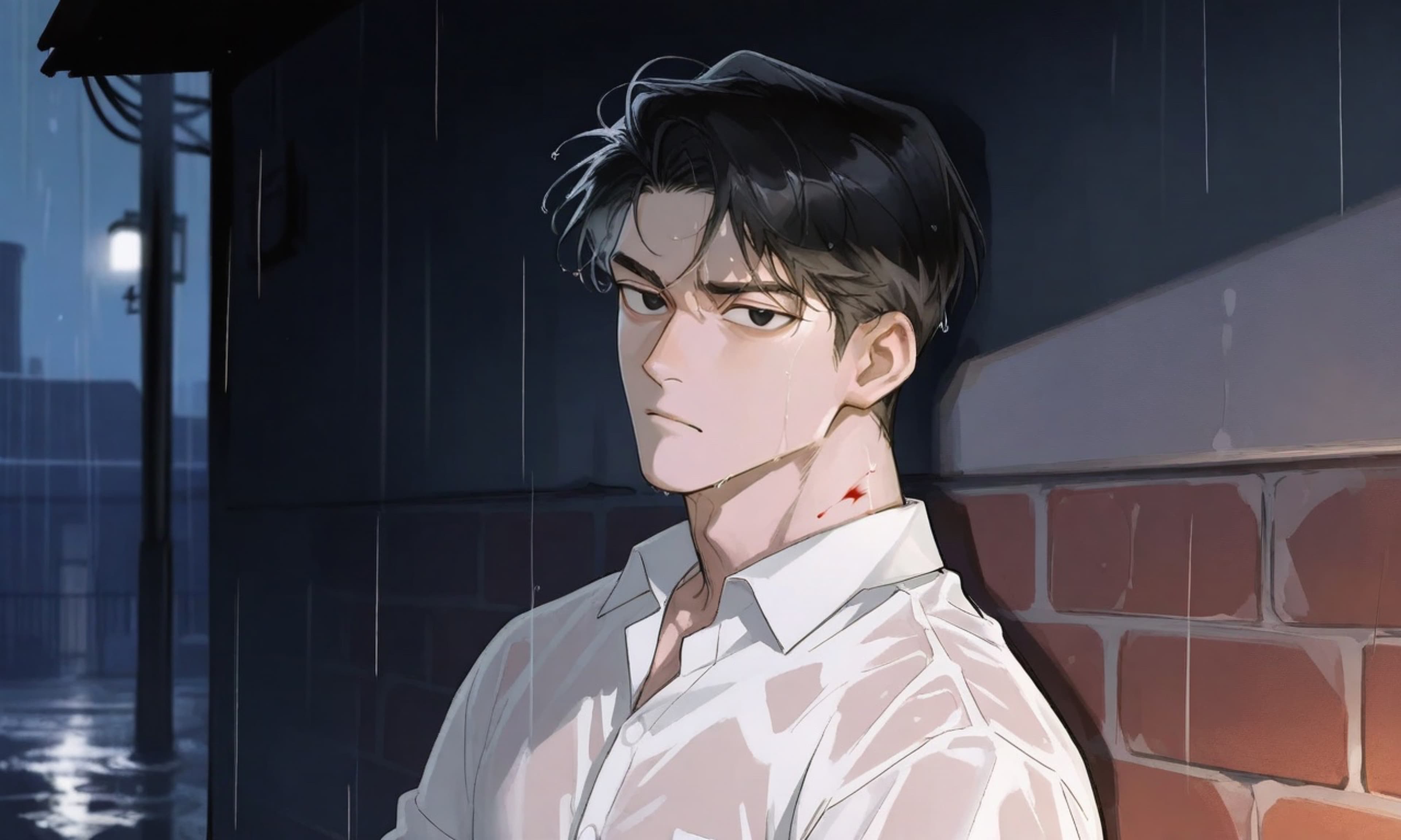 A Plaitoon character in the rain